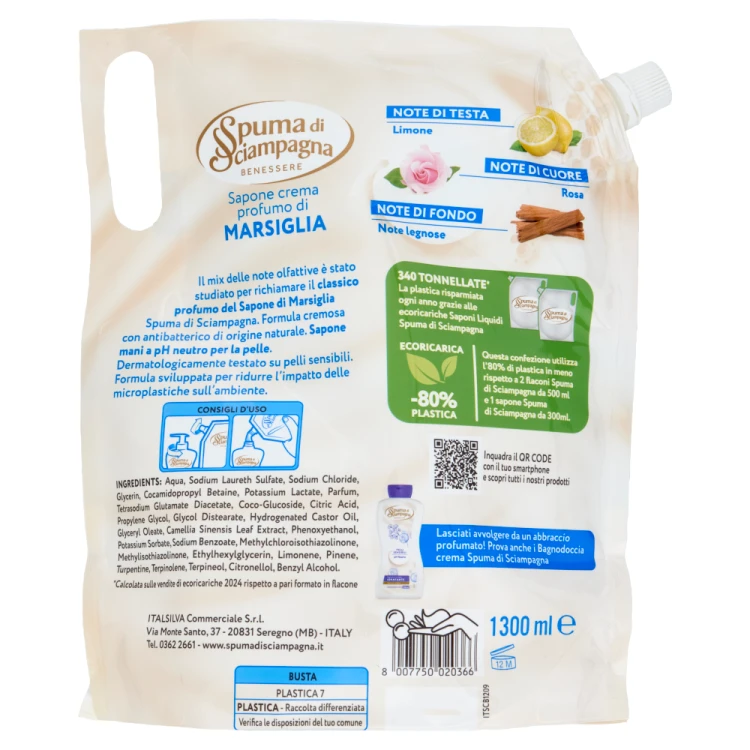 Spuma di Sciampagna Marsylia - mydło w płynie uzupełnienie (1300 ml)