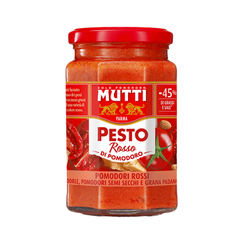 Mutti Pesto Rosso di Pomodoro - Pesto z czerwonych pomidorów (180 g).png