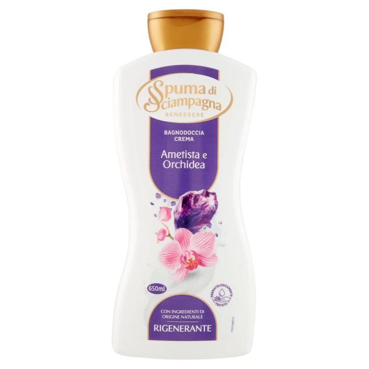 Spuma di Sciampagna Orchidea i ametyst - Regenerujący płyn do kąpieli (650 ml)